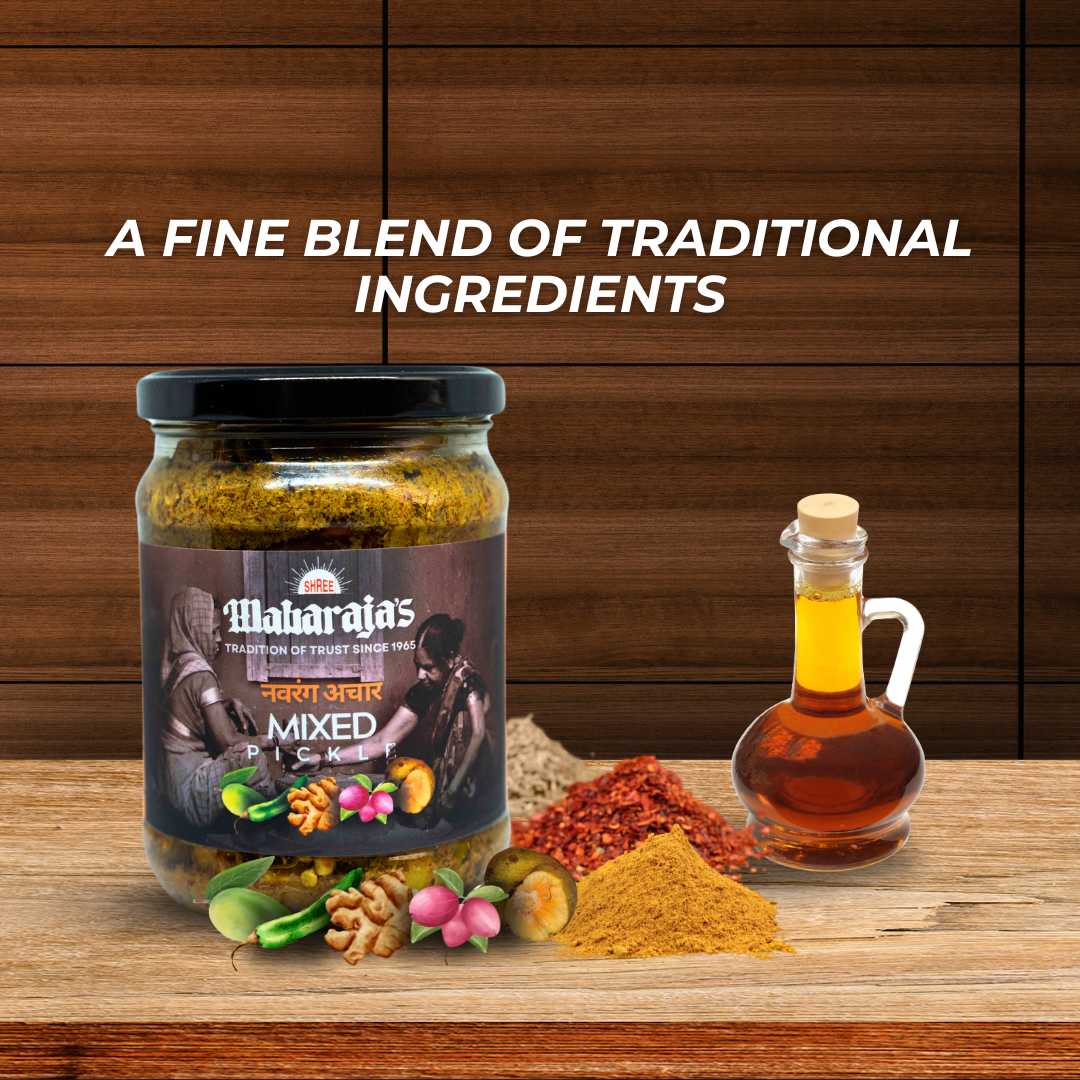 Homemade Mix Pickle (Mix Achar) - Authentic Banarasi Blend with Hand-Pounded Spices - Shree Maharaja's